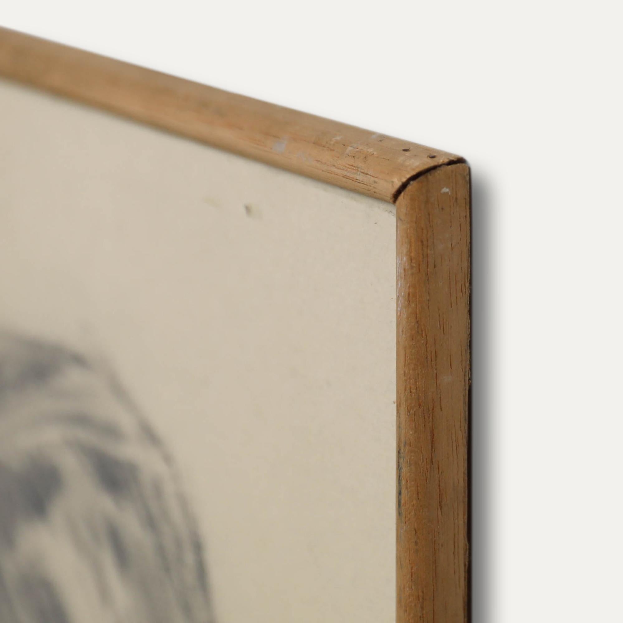 Jean Dulac (1902-1968) - Framed Mid 20th Century Charcoal Drawing, L'enfant For Sale 1