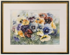 Kitty Mulder (b.1942) - Framed 20th Century Watercolour, Pansies
