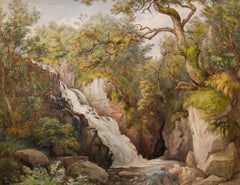 L. Drayton - 19th Century Watercolour, Study of a Waterfall