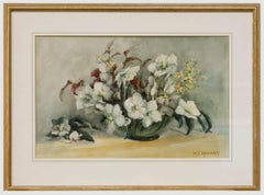 Mary Ellen Haward - Aquarelle du début du 20e siècle, Nature morte aux hellébores