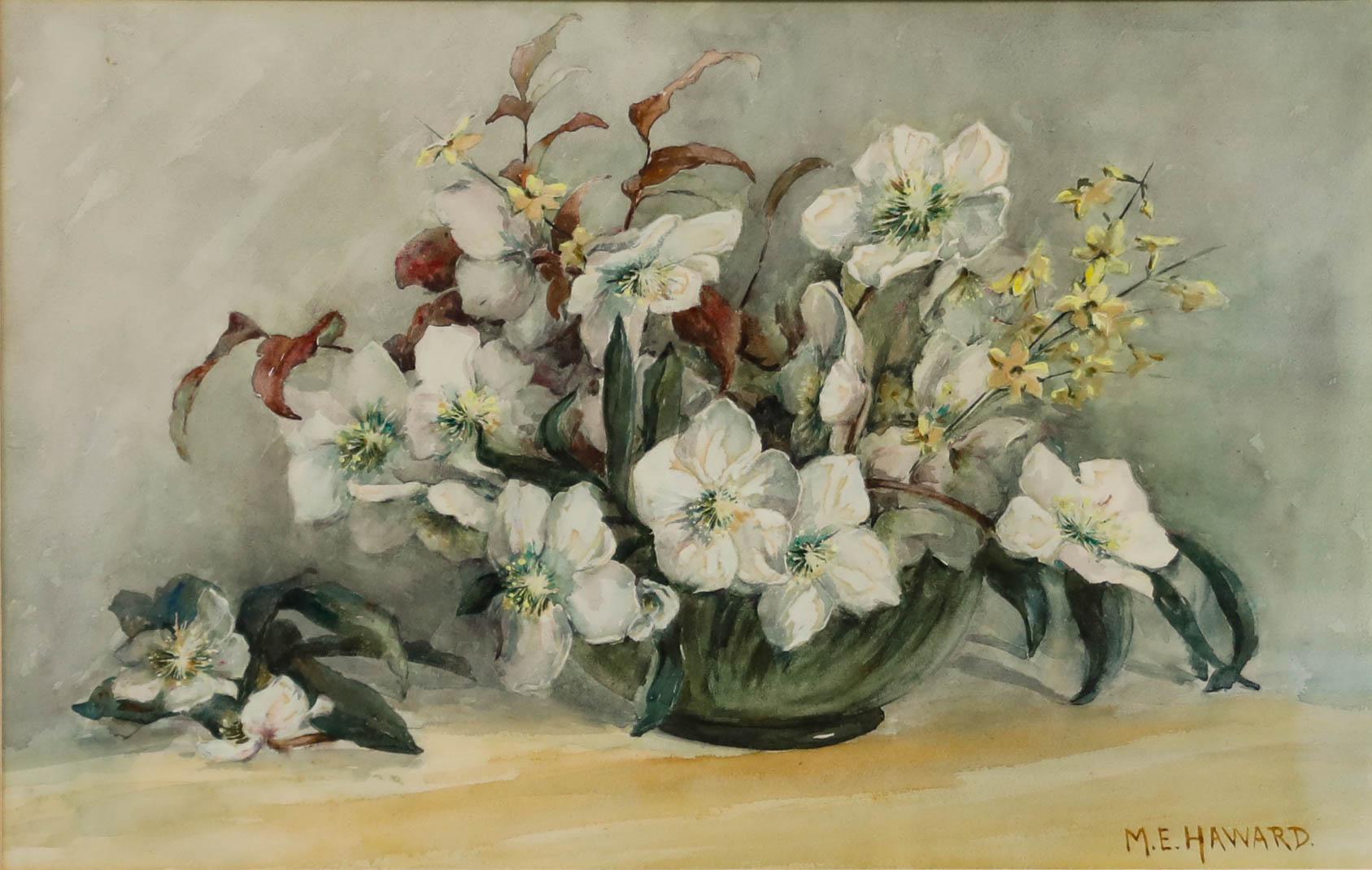 Mary Ellen Haward - Early 20th Century Watercolour, Still Life with Hellebores - Art by Unknown