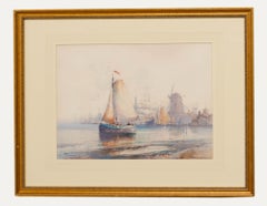 Wilfred Knox (1884-1966) - Acquerello incorniciato, Porto di Amsterdam