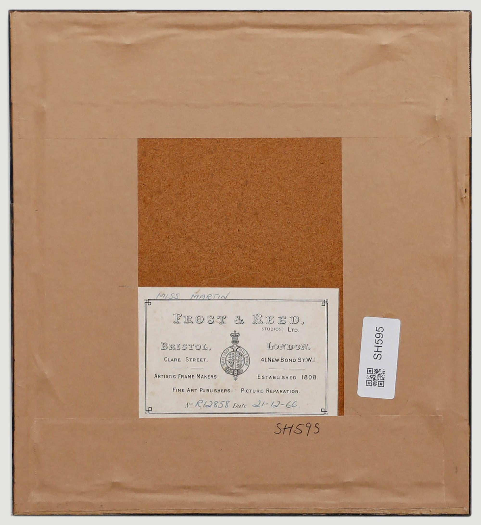 Fine Mid 19th Century Watercolour - Side Profile of a Young Woman - Beige Portrait by Unknown