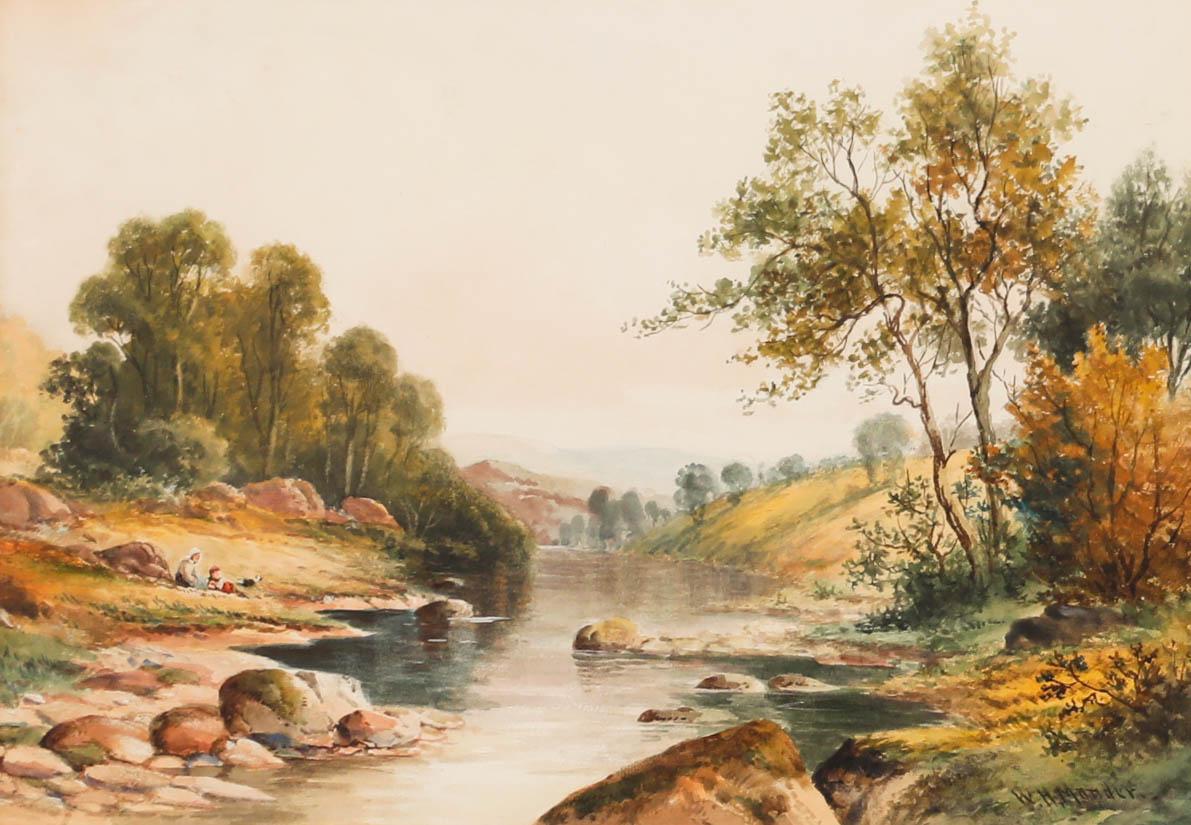 William Henry Mander (1850-1922) - Acuarela enmarcada, Descansando junto al río en venta 1