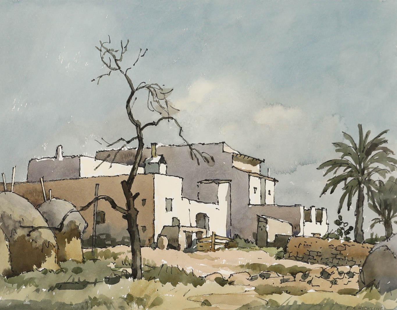 Edward Albert Hickling (1913-1998) - Watercolour, View Of The Villa For Sale 1