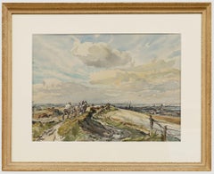 Arthur Royce Bradbury ARWA (1892-1977) - Acquerello incorniciato, Agricoltura in città, I. Hill