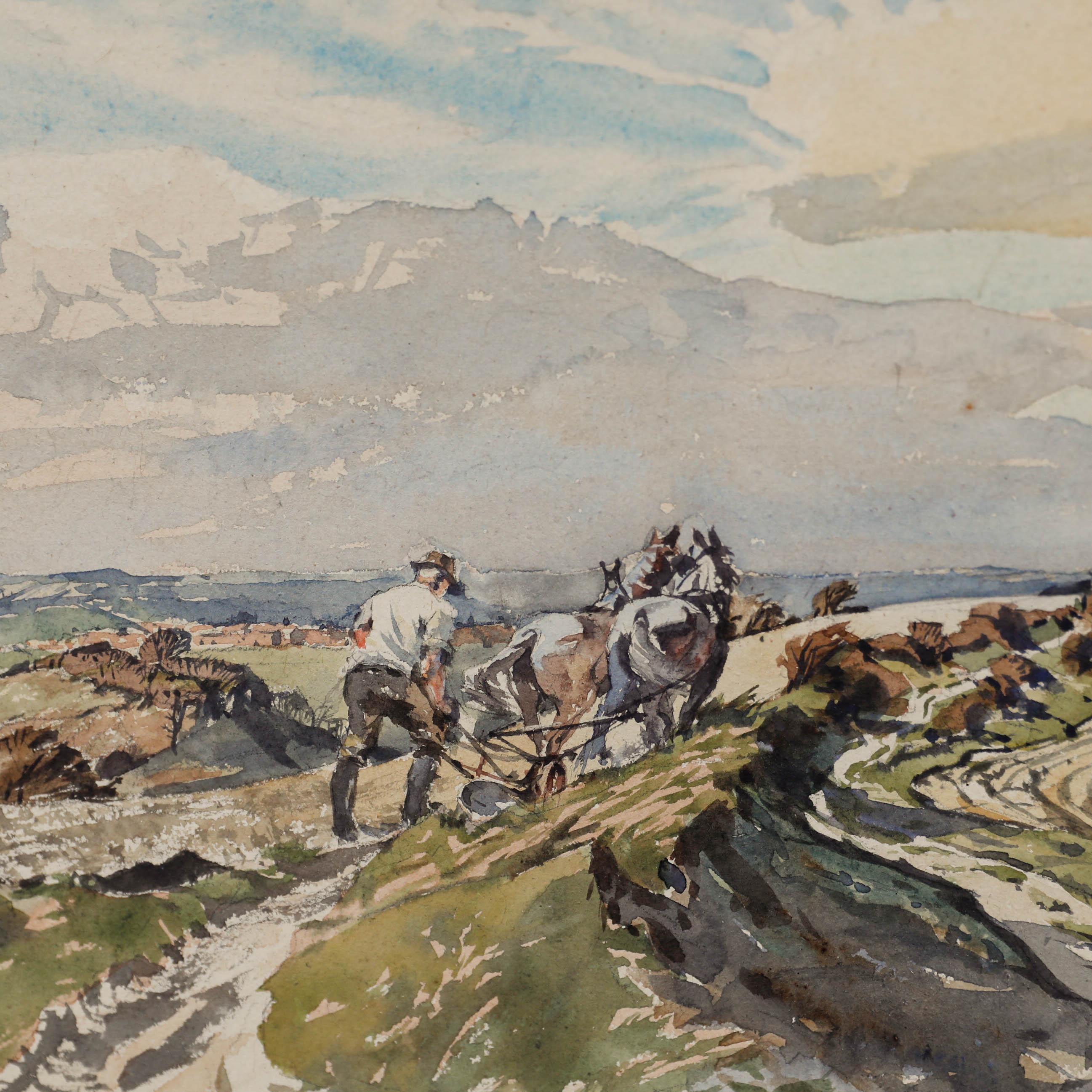 Arthur Royce Bradbury ARWA (1892-1977) - Gerahmtes Aquarell, Farming City Hills im Angebot 3