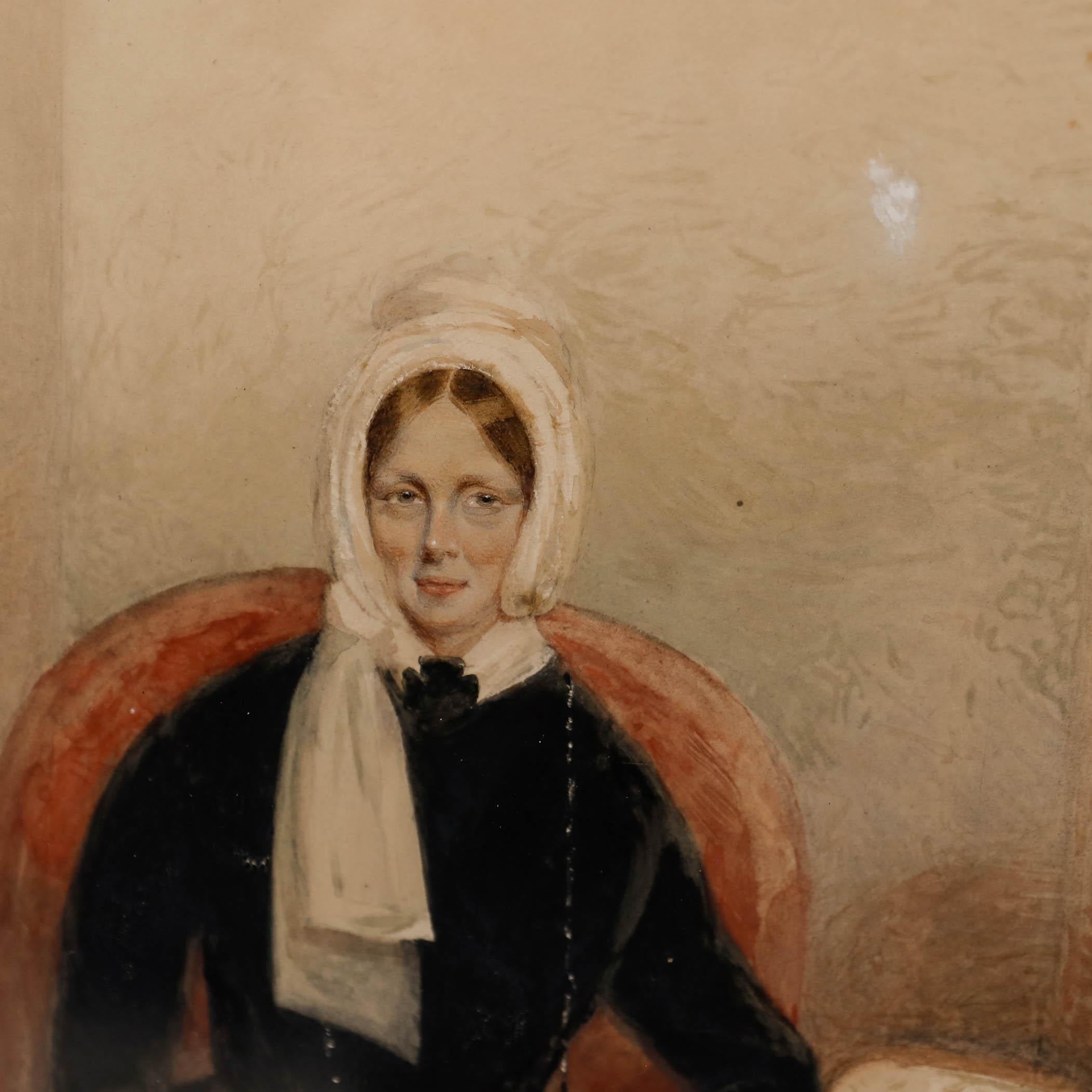 Late 19th Century Watercolour - The Widow For Sale 1