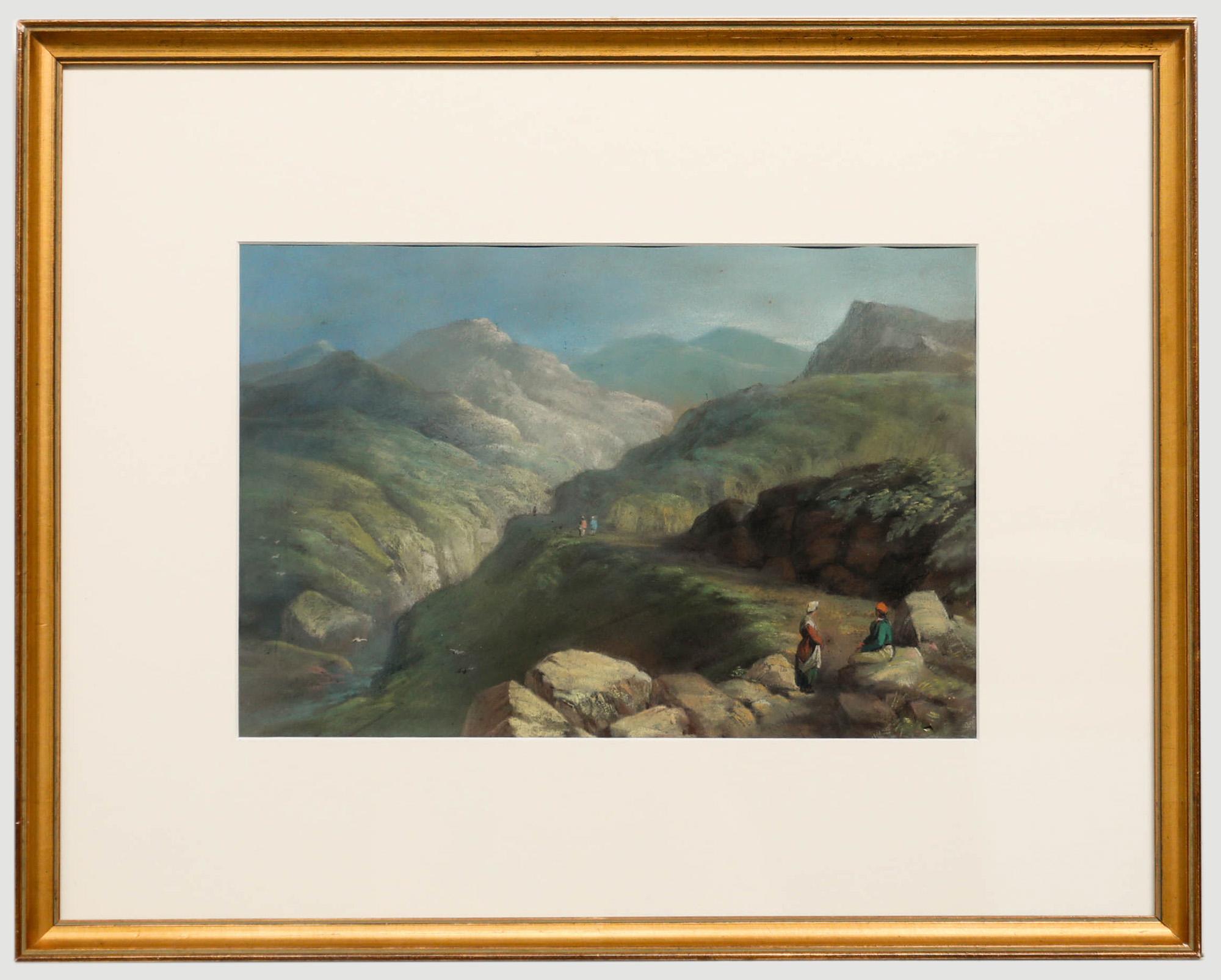 Landscape Art de Unknown - 1849 Pastel - El camino de la montaña