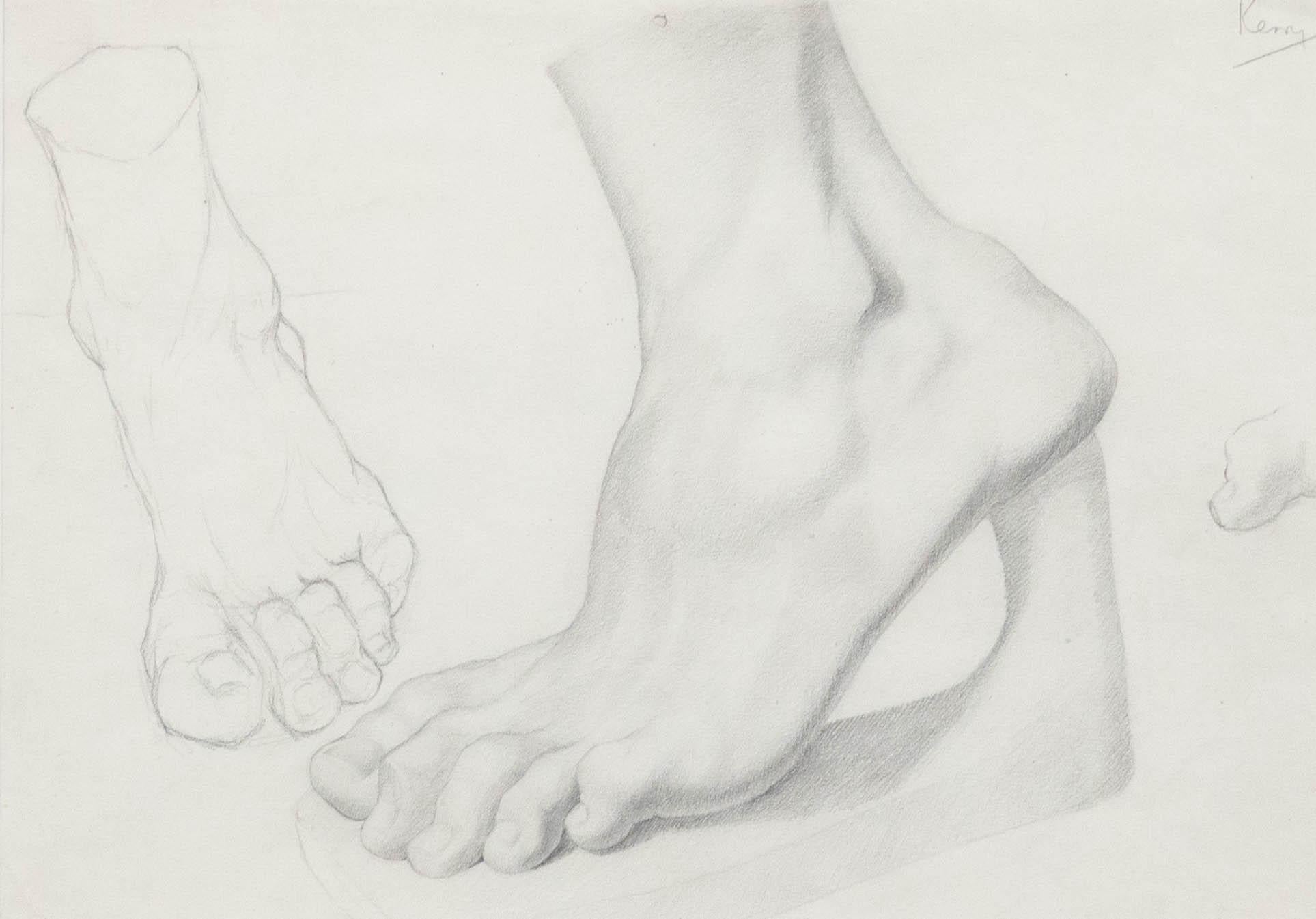 William Kerry - Drawing Graphite du début du 20e siècle, pied de gladiateur à gauche - Art de Unknown