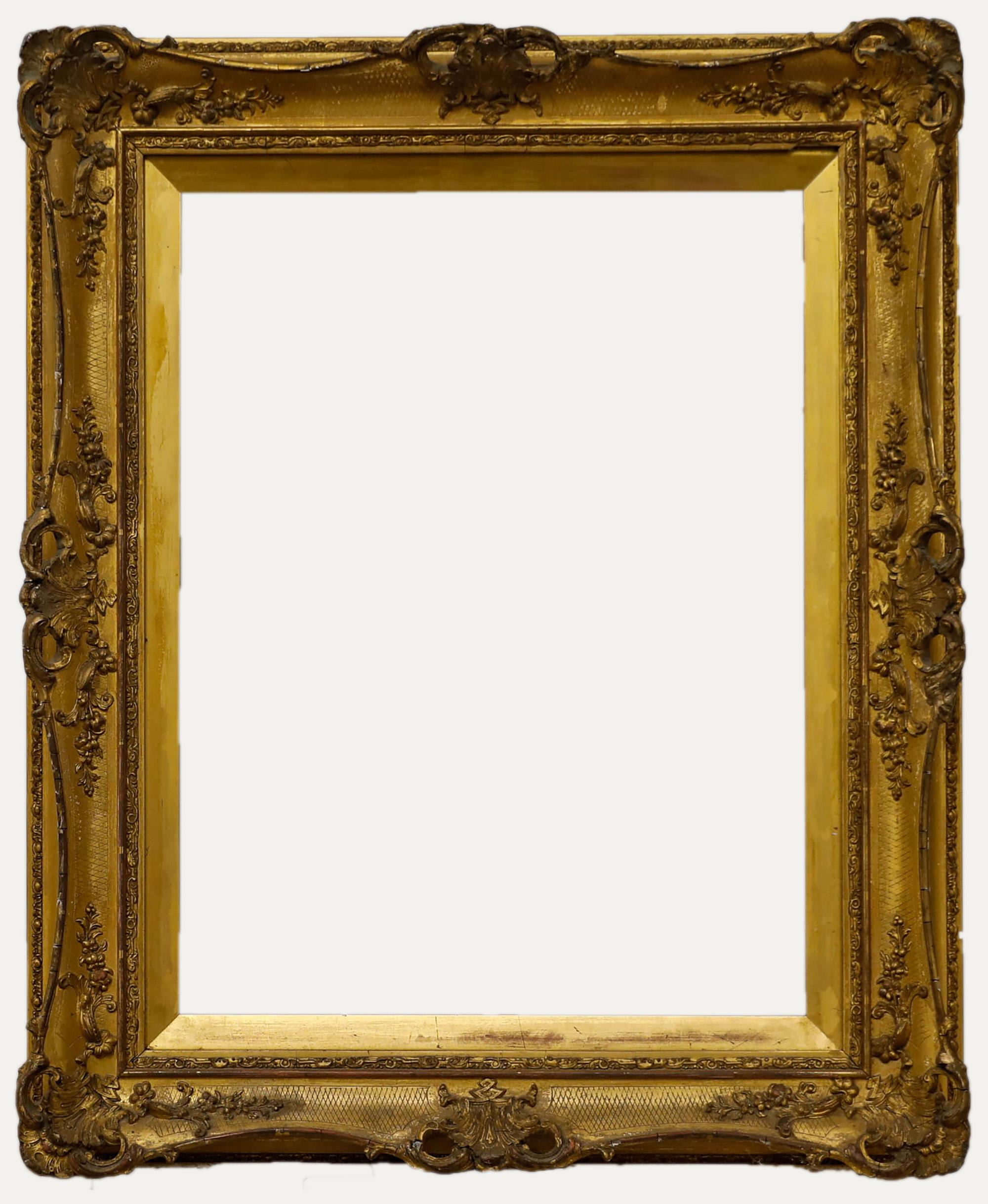 Cadre d'image doré du 19ème siècle