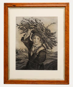 After Thomas Barker of Bath - 19th Century Charcoal Drawing, The Wood Boy