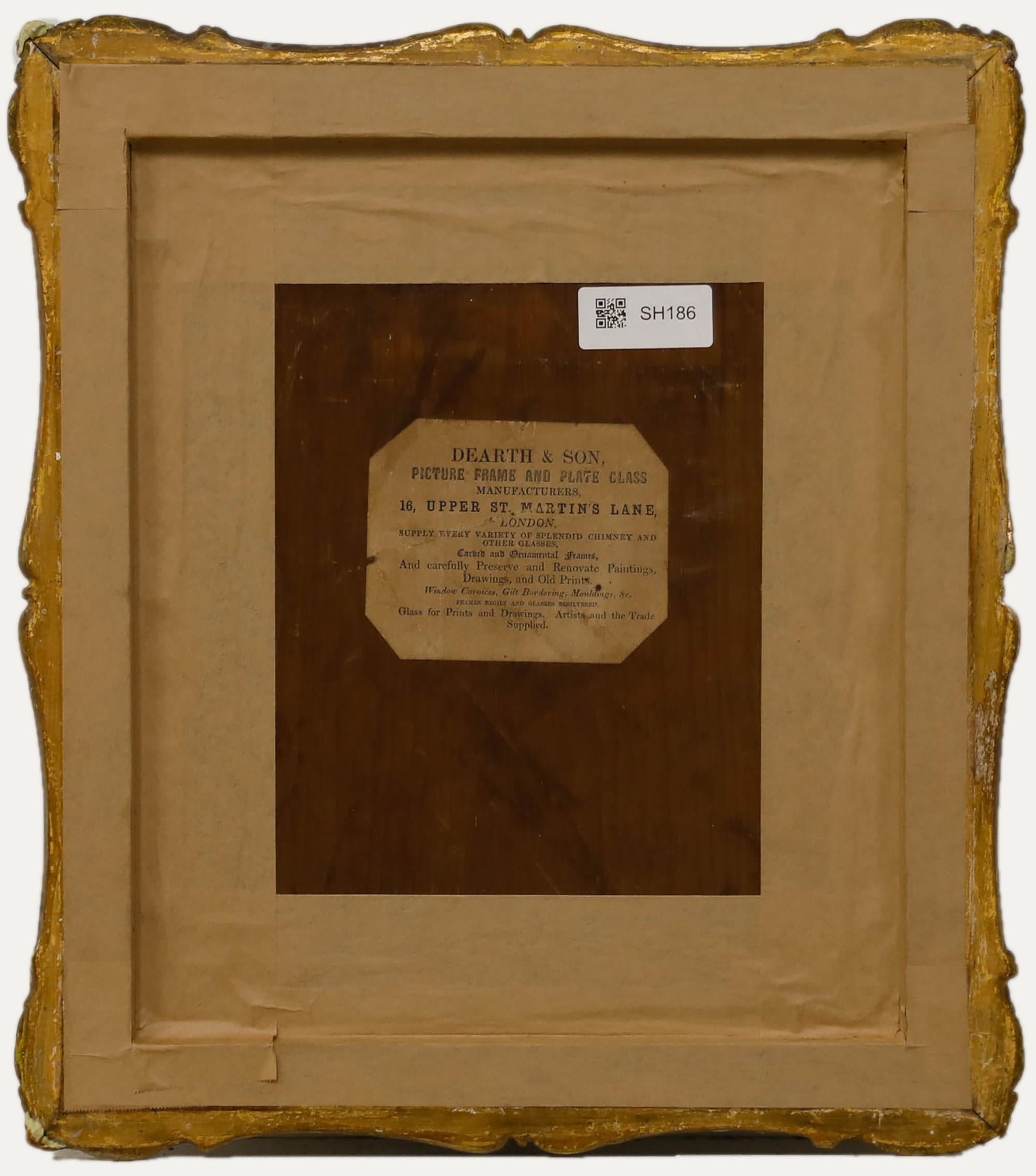 Acquerello del XIX secolo - Signora con cappellino di pizzo - Portrait Beige di Unknown