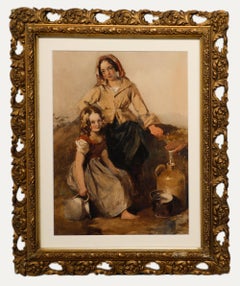 19th Century Watercolour - Fetching Water