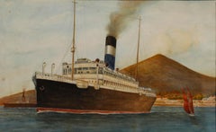 Framed Late 19th Century Watercolour - Study of a Passenger Steamer