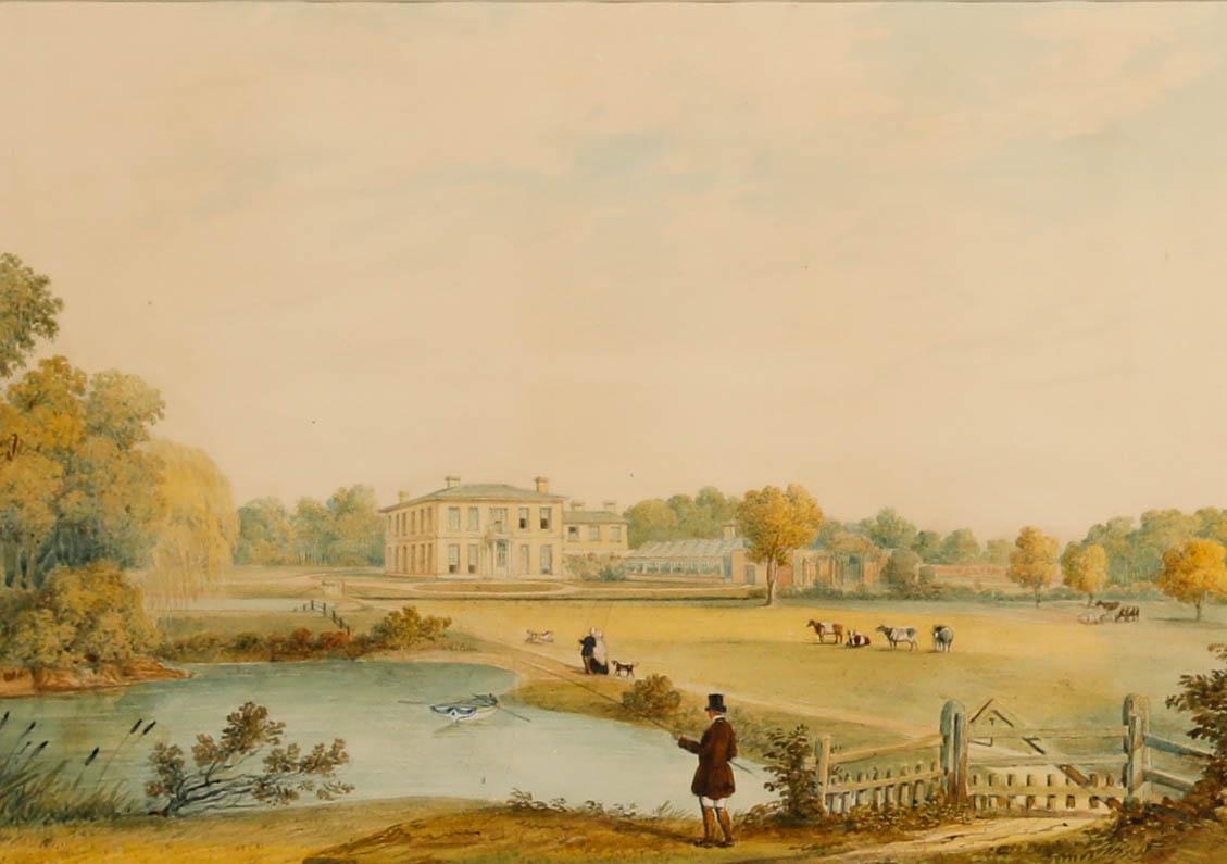 19th Century Watercolour - The Manor House - Art by Unknown