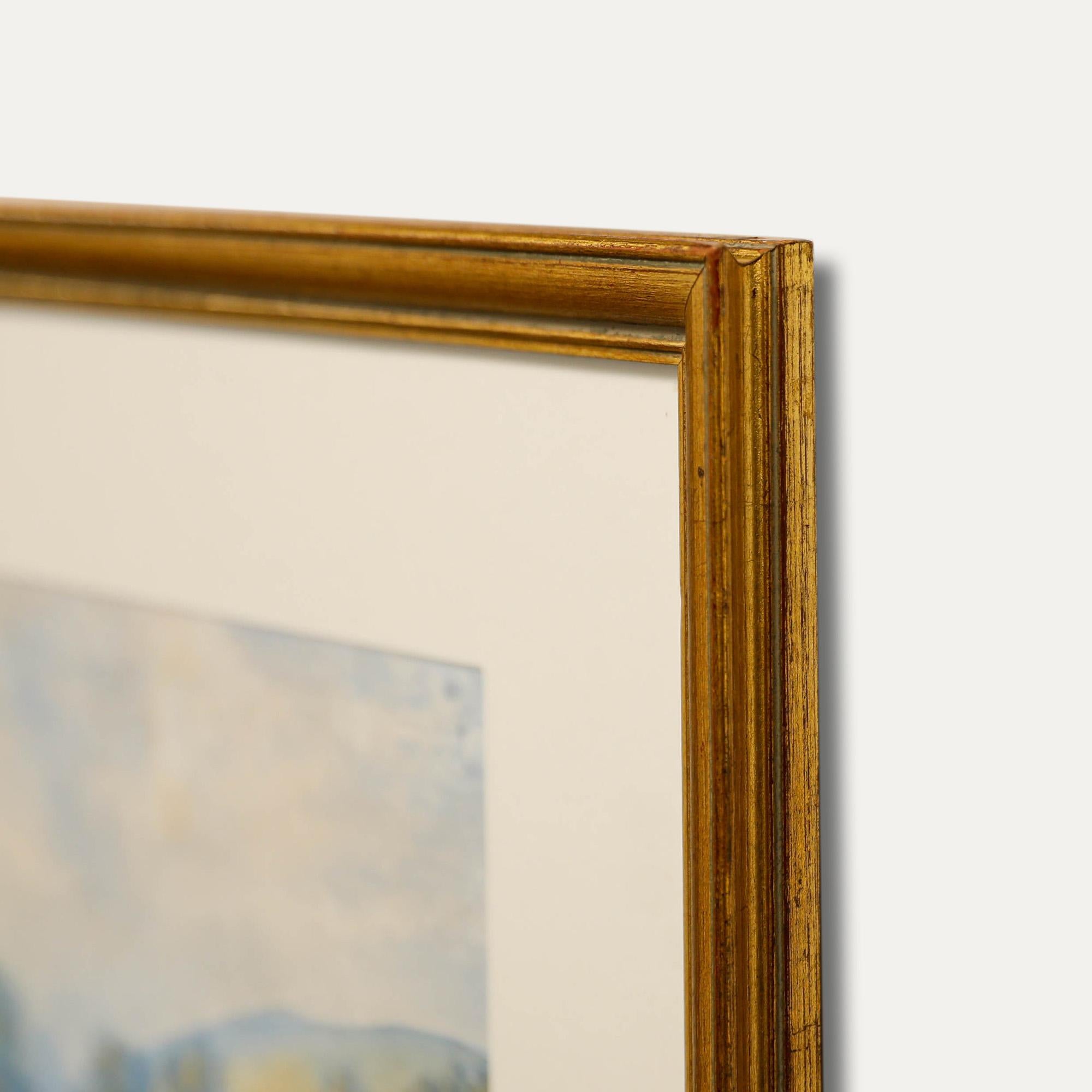 Aquarelle encadrée de la fin du 19e siècle - Bouvier déplaçant le bétail en vente 1