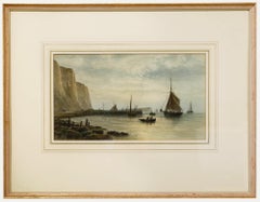 Fredrick Miller (fl.1880-1892) - Framed Watercolour, Boats Arriving at Newhaven