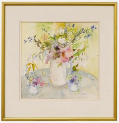 Nola Armstrong – Aquarell des 20. Jahrhunderts, Gartenblumen