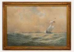 George Stanfield Walters RBA (1837-1924) - 1888 Watercolour, Stormy Seas