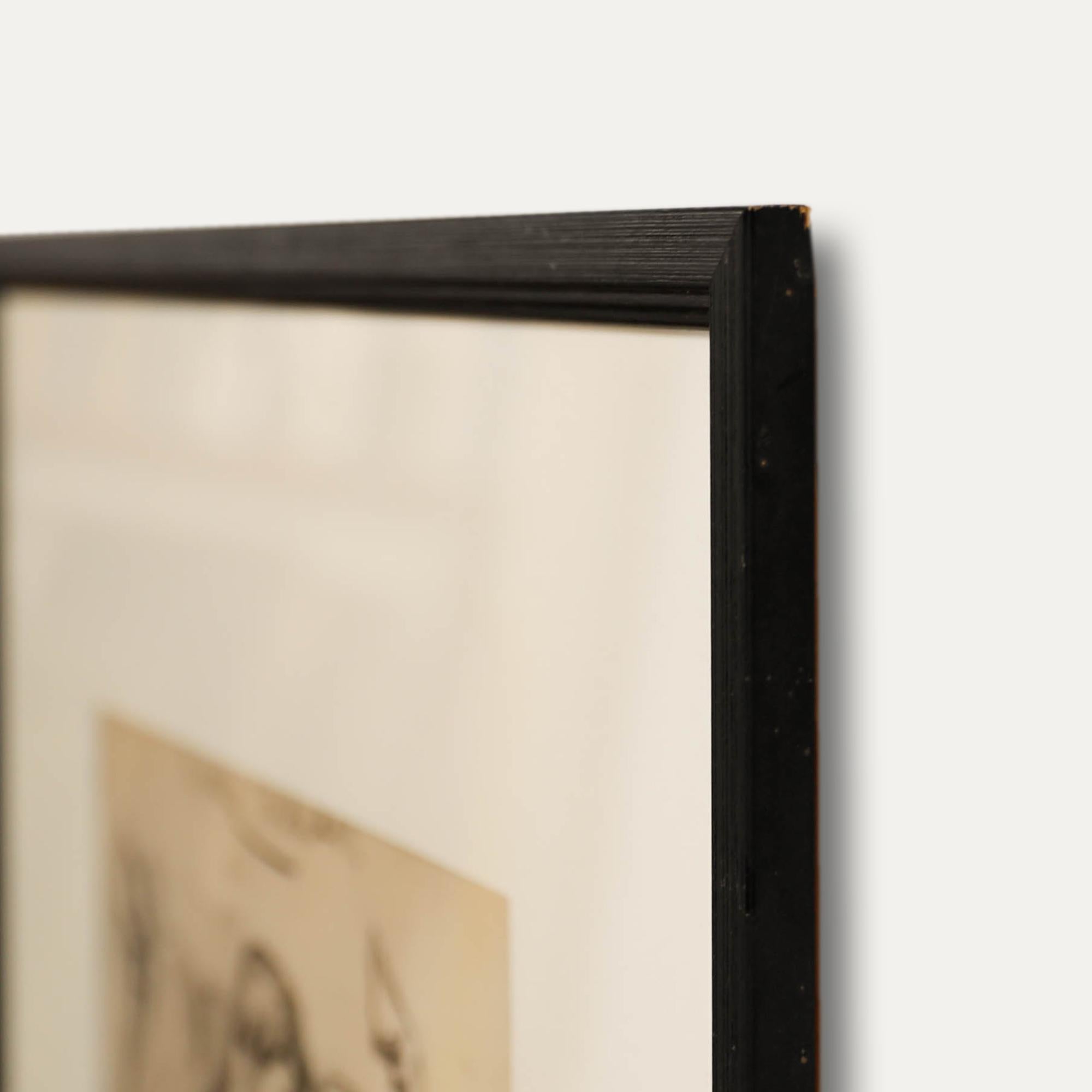 Renée Wiriath - Early 20th Century Charcoal Drawing, Athlete and the Bull For Sale 1