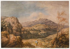 Samuel Brough RSA - 1810 Acuarela, Parada de descanso en las Tierras Altas