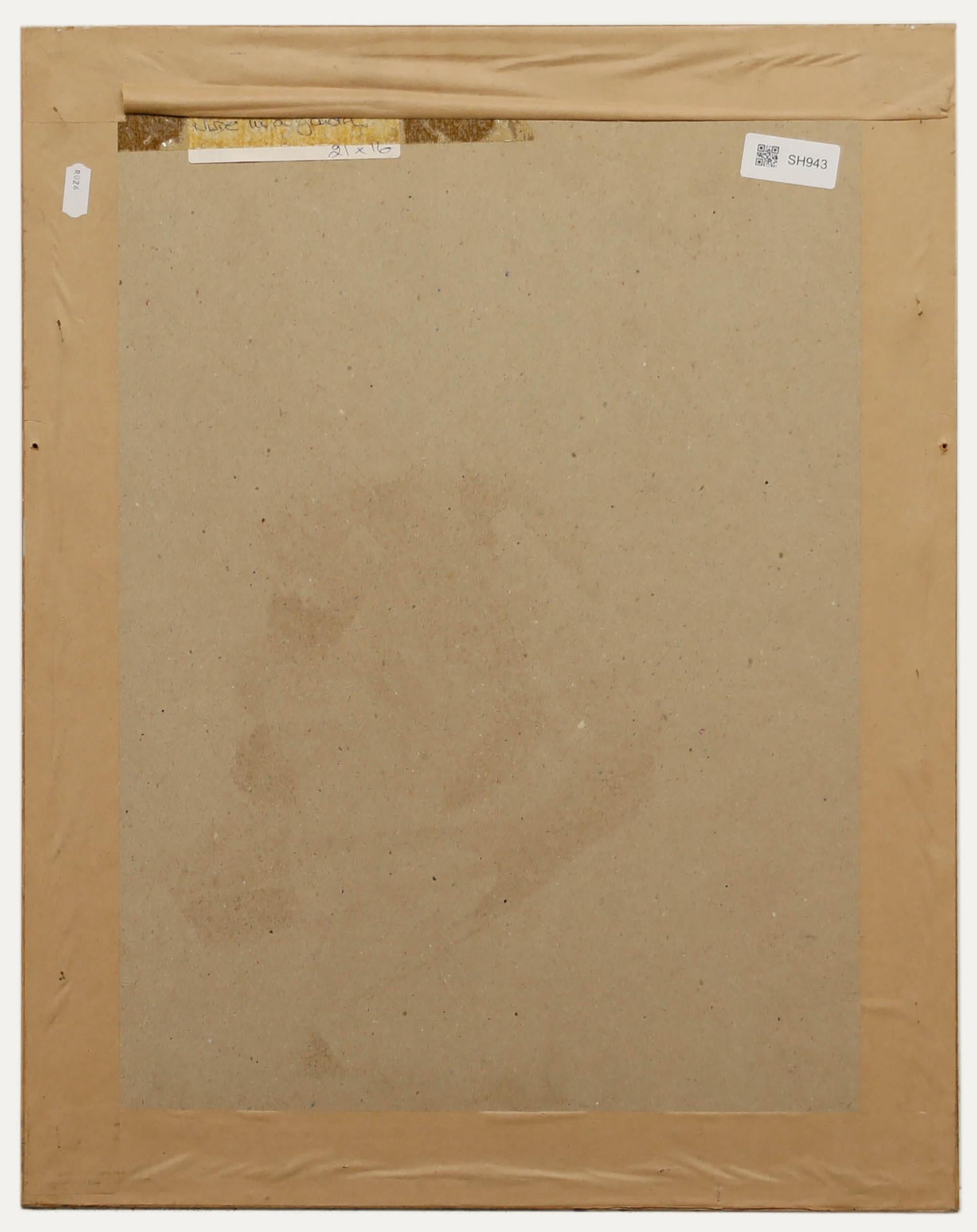 John Semmence (1930-1985), encadré, gouache du 20e siècle, nu dans un Alleyway - Marron Nude par Unknown