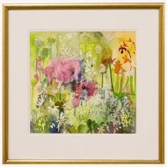 Vintage Nola Armstrong - 20th Century Gouache, Garden Glory