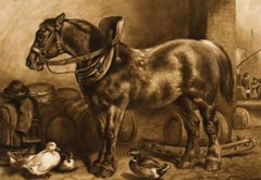 Edith Mary Cottam (1864-1942) - Framed Watercolour, Working Horse at the Yard