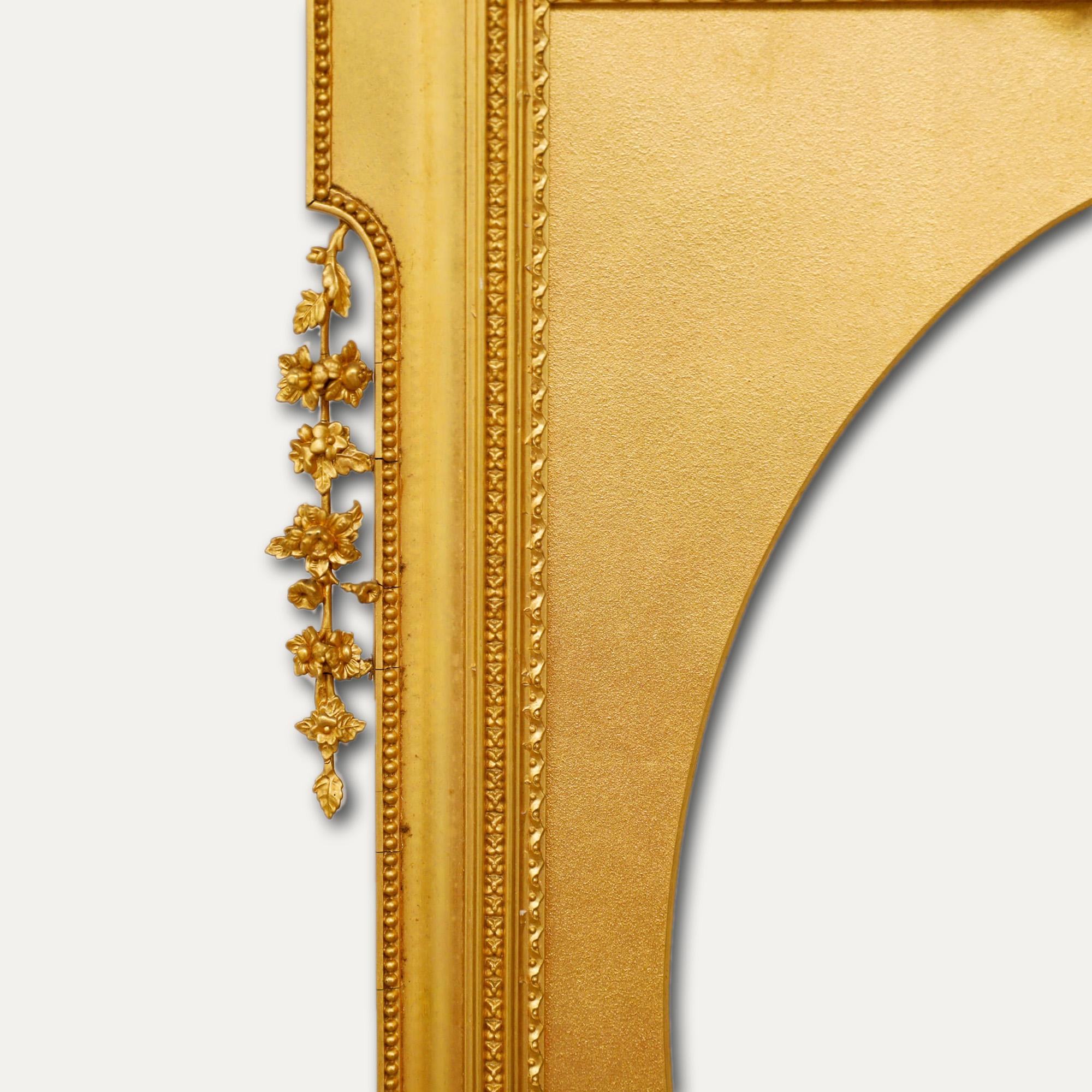 Water Gilded  Late 19th Century Picture Frame - Ornate Floral Ornamentation For Sale 1