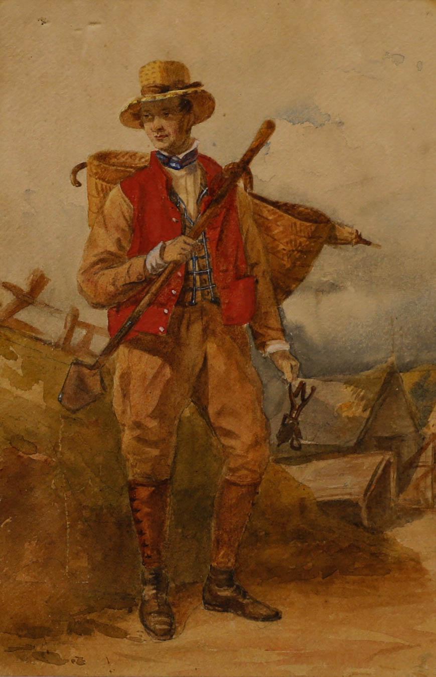 20th Century Watercolour - Off to Work - Art by Unknown