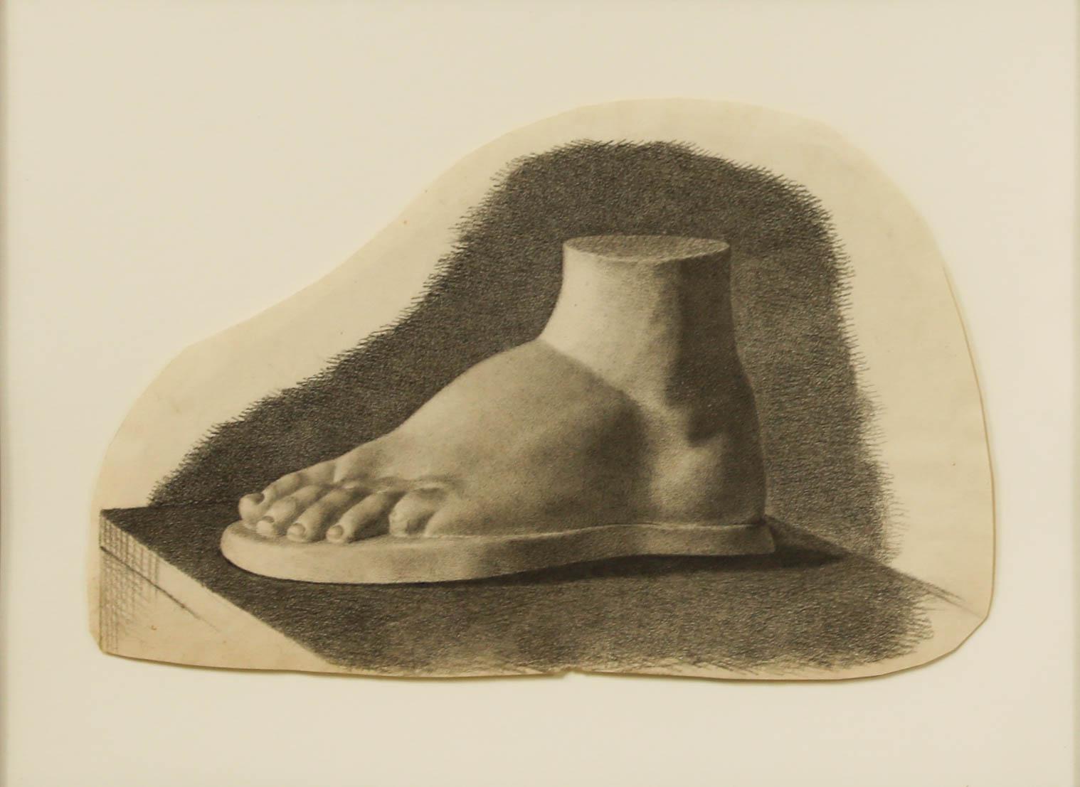 Dessin au graphite du 19e siècle - Pied classique - Art de Unknown