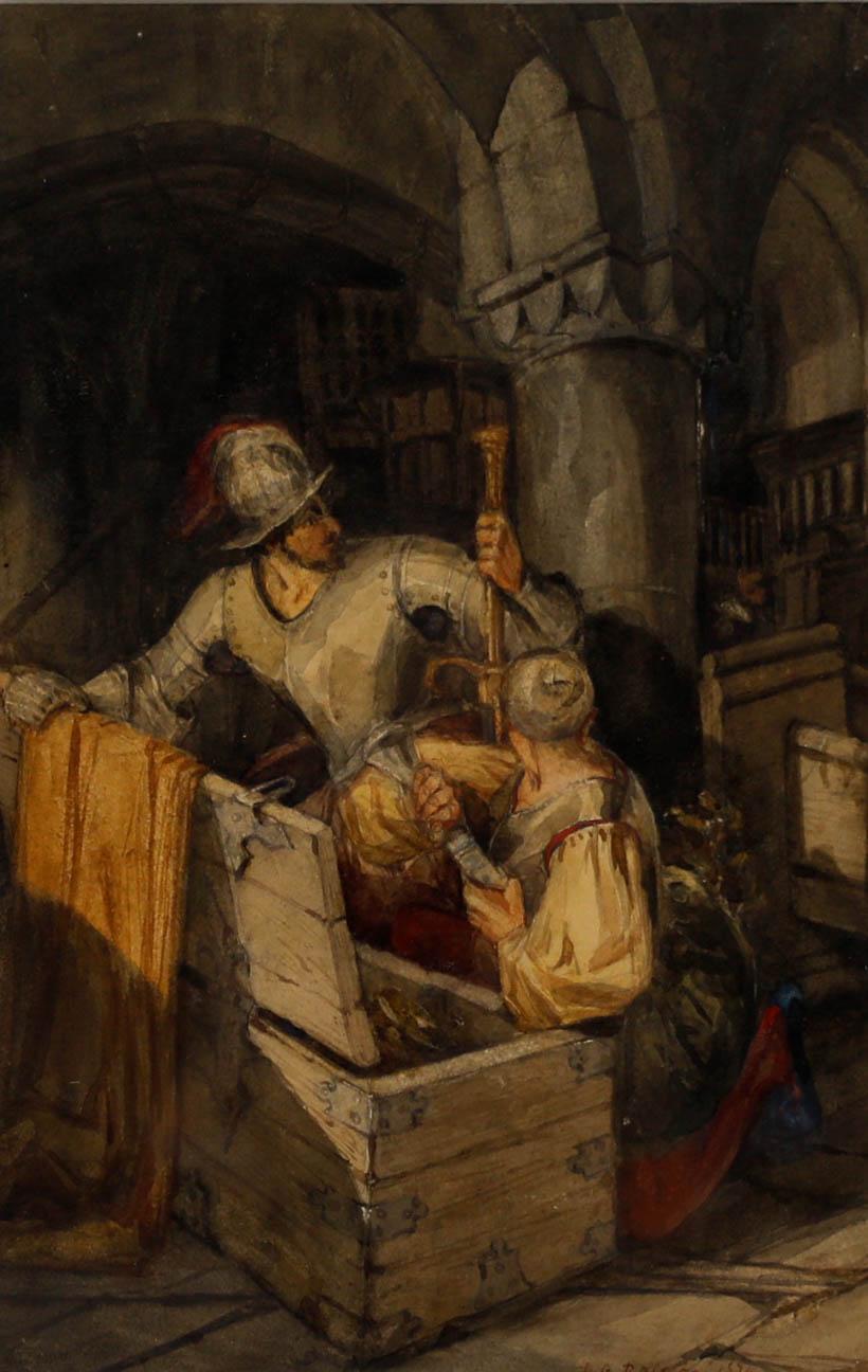 Follower of Rosetti  - 1874 Watercolour, The Loot - Art by Unknown