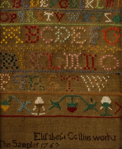 Elizabeth Collins, George III 1767 Sampler