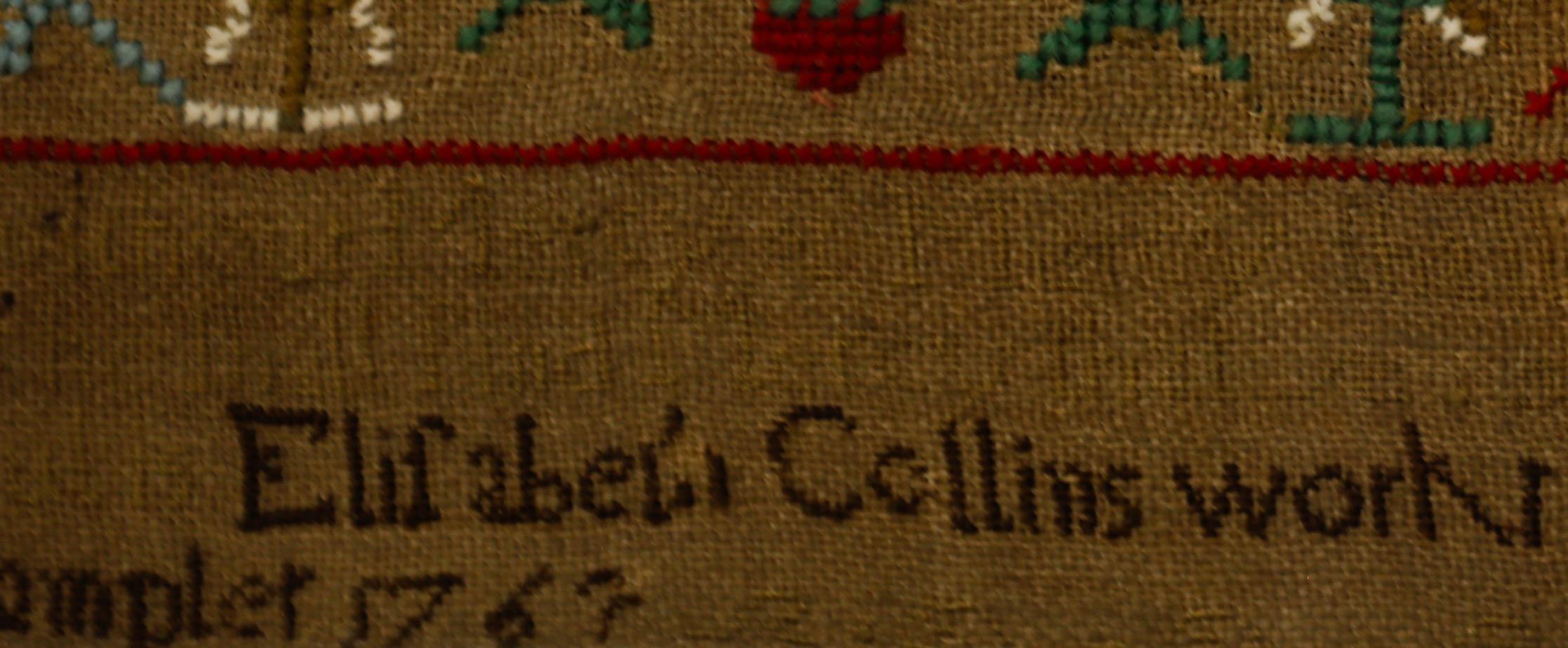 Elizabeth Collins, Muestrario Jorge III 1767 en venta 3