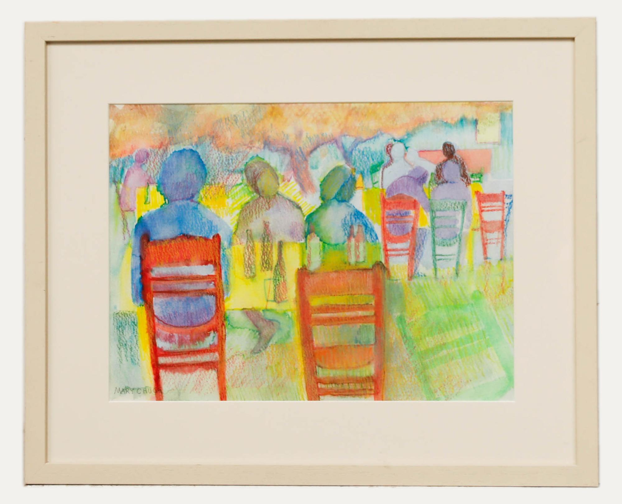 Unknown Interior Art - Mary Chugg (1935-2024) - Framed Contemporary Watercolour, A Cretan Taverna II