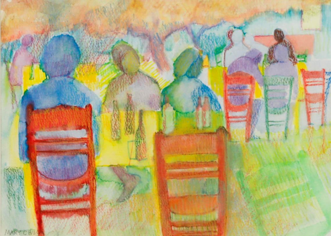 Mary Chugg (1935-2024) - Framed Contemporary Watercolour, A Cretan Taverna II - Art by Unknown