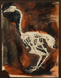 Mary Chugg (1935-2024) - Framed Mid 20th Century Watercolour, Hen Skeleton