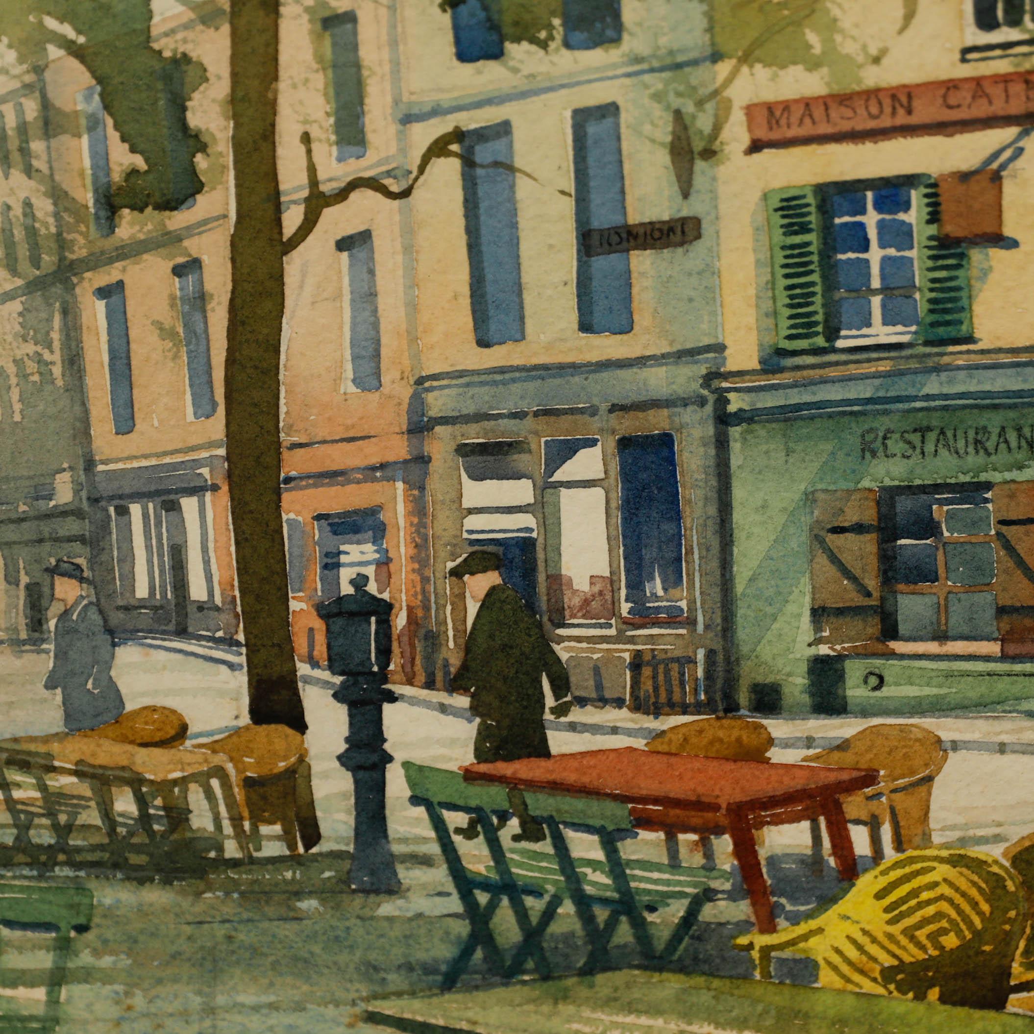 John Weston - Acuarela de principios del siglo XX, Viejo Montmartre en venta 1