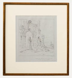 James Nasmyth - Framed 1935 Ink Drawing, Christopher Columbus & his son Diego