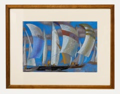 Geo Mommaerts (1923-2006) - Belgian School Pastel, The Yacht Race