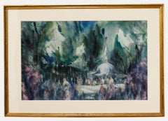 Harold Wharfe - 20th Century Watercolour, Celebration in the Pavilion