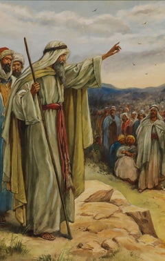 Early 20th Century Watercolour - Moses and the People