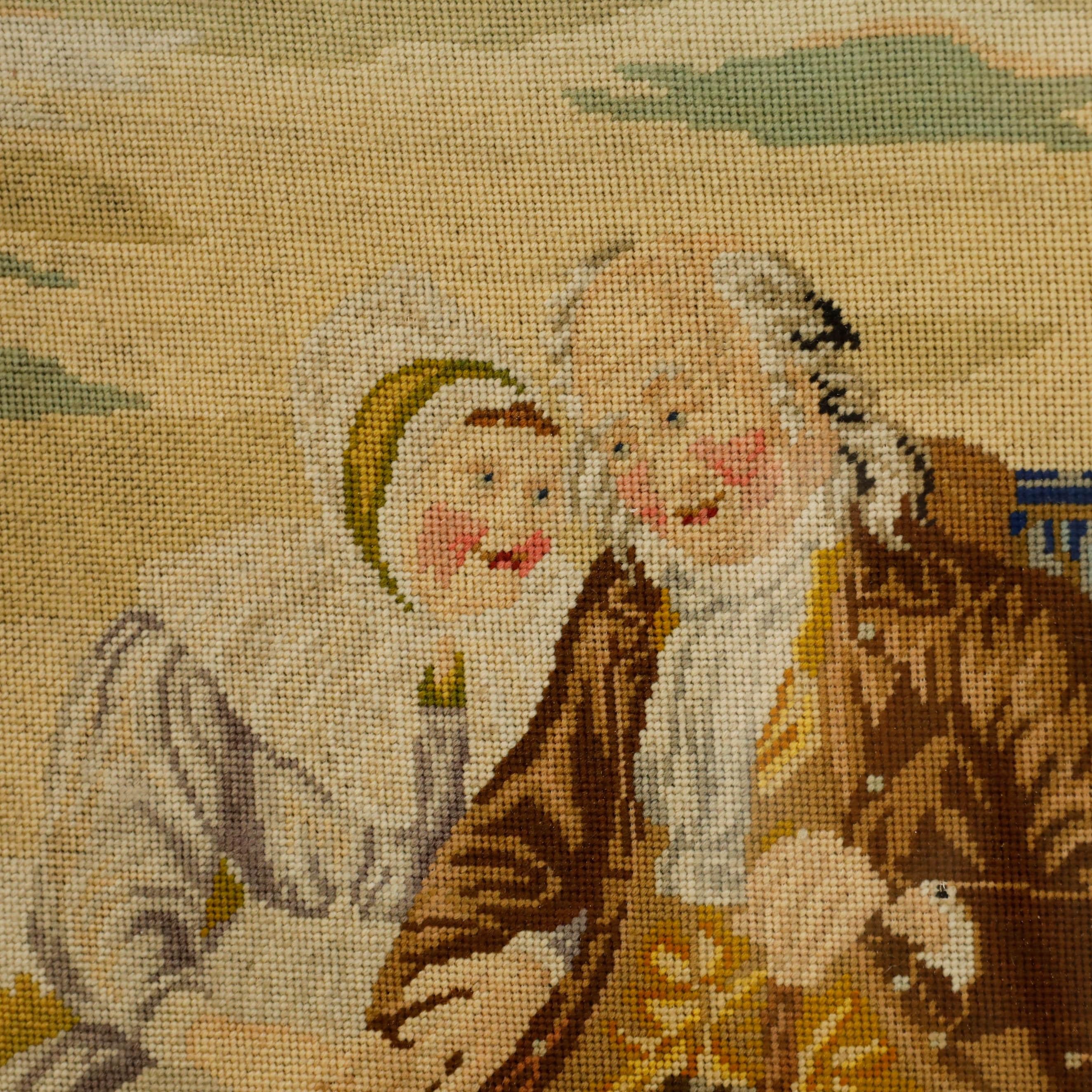Broderie du 19ème siècle - Le couple heureux en vente 2