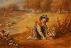 Framed Mid 19th Century Watercolour - The Young Forager
