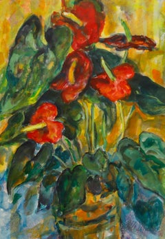 Glo Williams (b.1940) - 20th Century Watercolour, Anthurium Lily