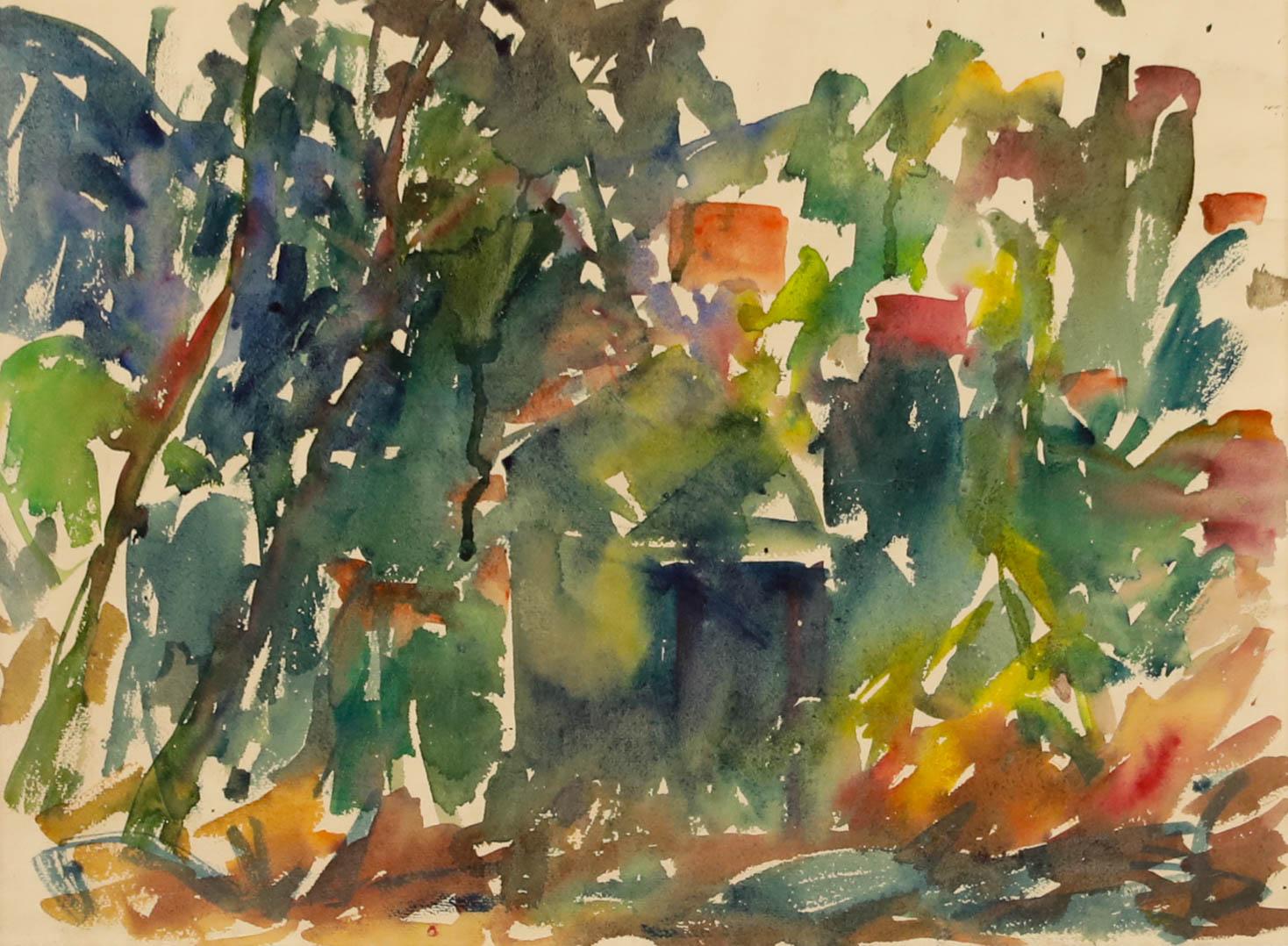 Anton Gold (1914-1970) - Mid 20th Century Watercolour, Through the Trees - Art by Unknown