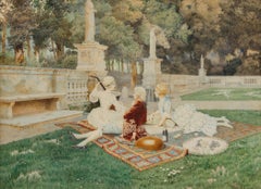 Guido Guidi - 1919 Watercolour, Garden of Leisure