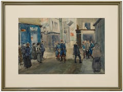Charles Walter Simpson (1885-1971) - 1910 Acuarela, La inundación de París