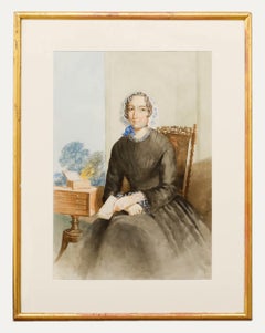 Antique 19th Century Watercolour - Portrait of Mrs Dalgairns